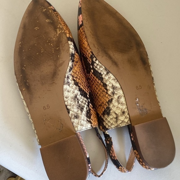 MADEWELL  THE MARGOT SLINGBACK FLAT IN SNAKE EMBOSSED LEATHER SIZE 6.5 - Picture 5 of 5